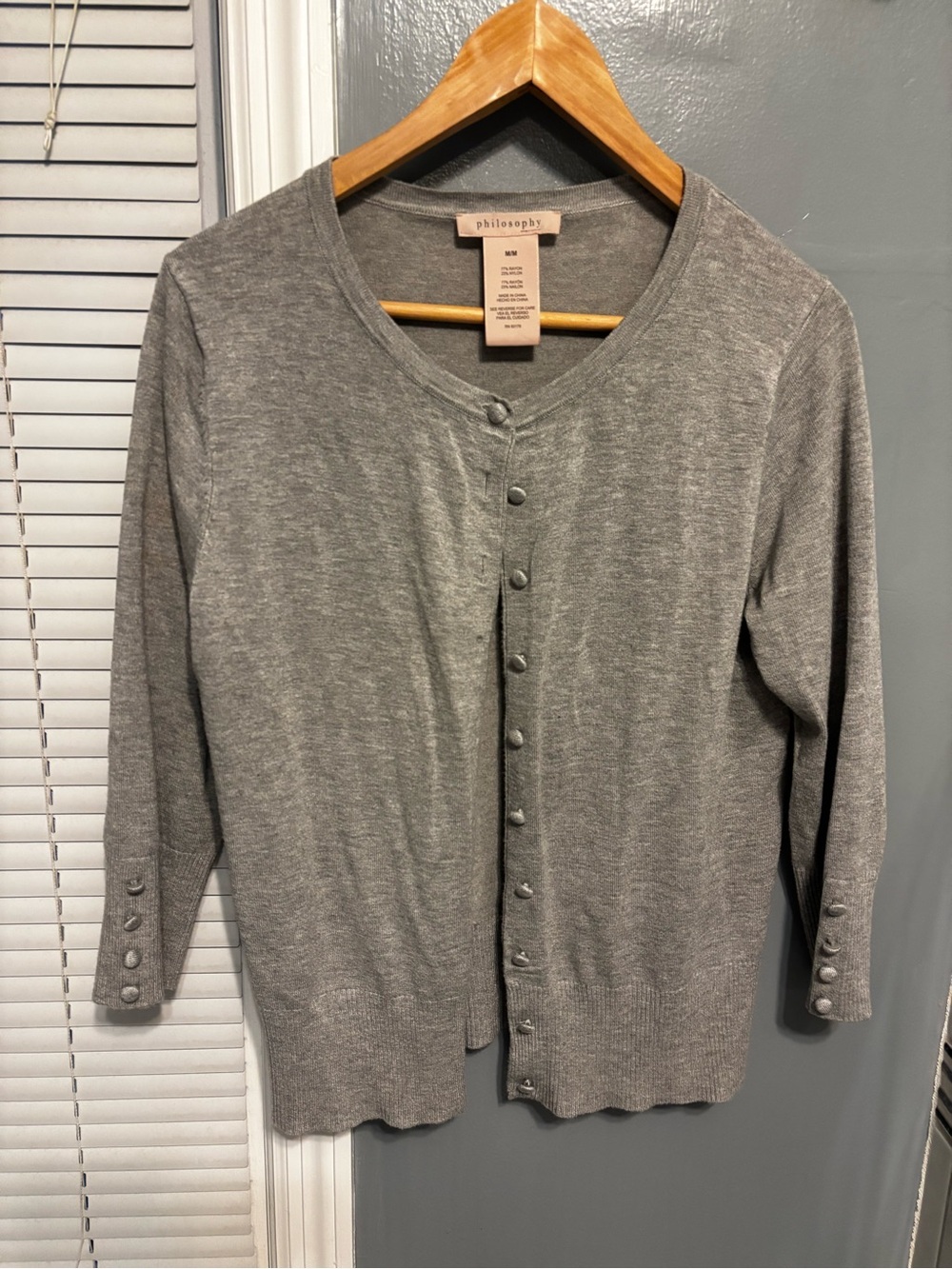 Philosophy Grey Cardigan M